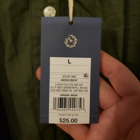 Universal Threads Olive Half Button Crepe Blouse - Picture 8 of 10